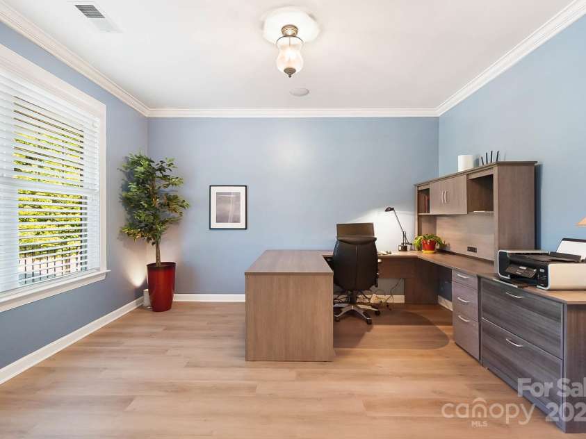 4009 Oxford Mill Road, Waxhaw, NC 28173.  MLS# CAR4267673, YatesRealty ID 22496. Large office with french doors