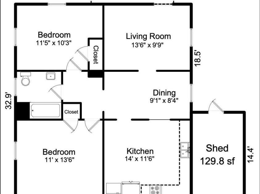 3720 Tuckaseegee Road, Charlotte, NC 28208.  MLS# CAR4356848, YatesRealty ID 22498. Basement Suite - 2 Bed | 1 Bath | Kitchen | Dining | Living
