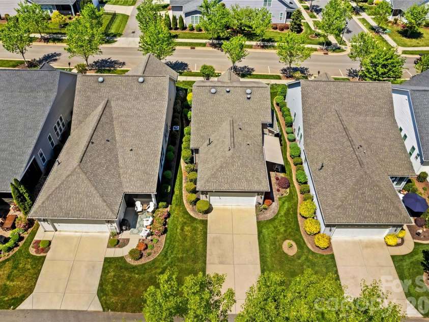 11516 Dublin Crescent Road, Cornelius, NC 28031.  MLS# CAR4369660, YatesRealty ID 22543. Overhead view showing the patio awning extended.