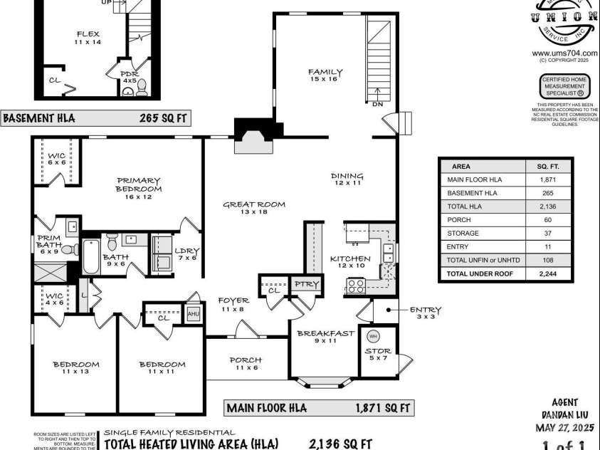 4905 Chestnut Lake Drive, Charlotte, NC 28227.  MLS# CAR4263898, YatesRealty ID 22556. Floor plan