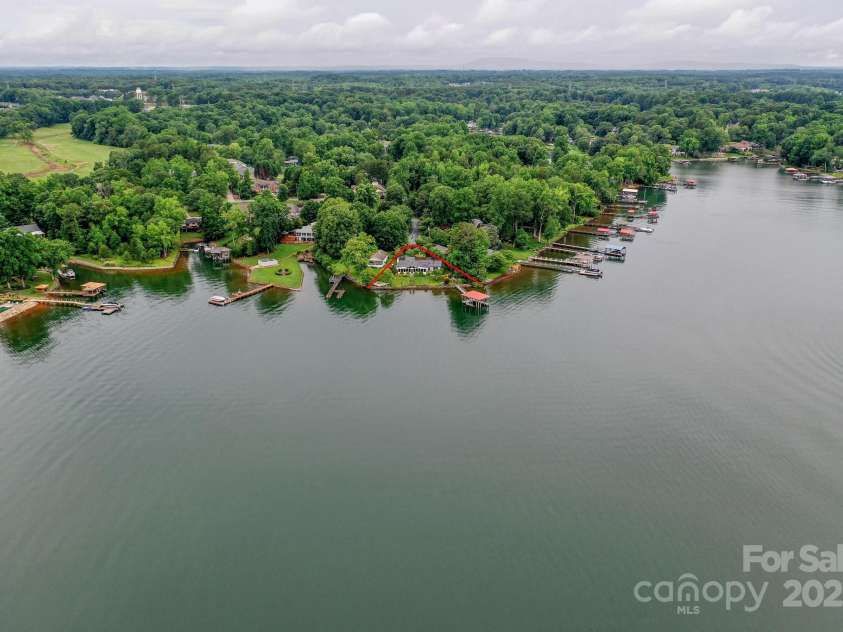 7945 Placid Court, Denver, NC 28037.  MLS# CAR4269290, YatesRealty ID 22561. Long range aerial view of Placid Ct home.