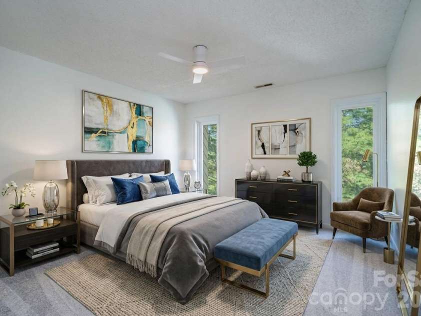12 Pebble Creek Drive, Asheville, NC 28803.  MLS# CAR4382376, YatesRealty ID 22567. Virtually Staged Second Bedroom
