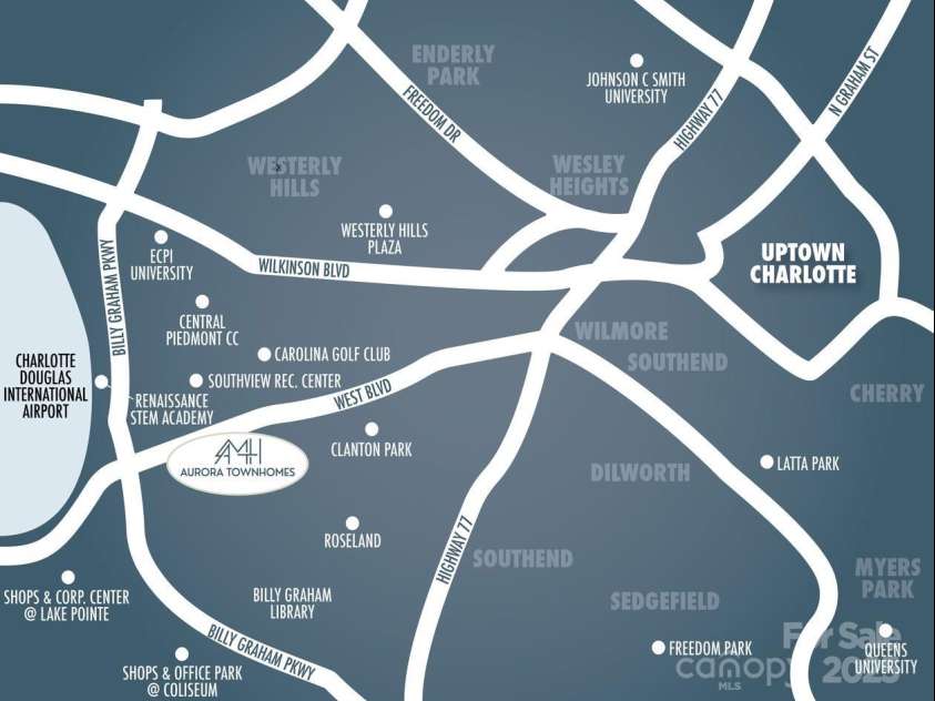 5007 Nimes Road, Charlotte, NC 28208.  MLS# CAR4231451, YatesRealty ID 22578. Site Locator Map