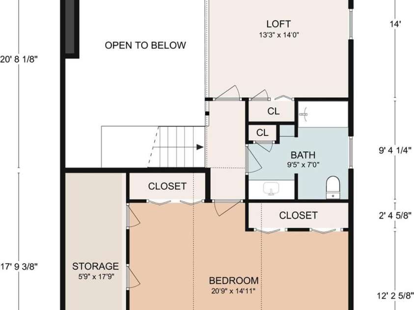412 Blue Mist Way, Arden, NC 28704.  MLS# CAR4358586, YatesRealty ID 22587. Upper level floor plan