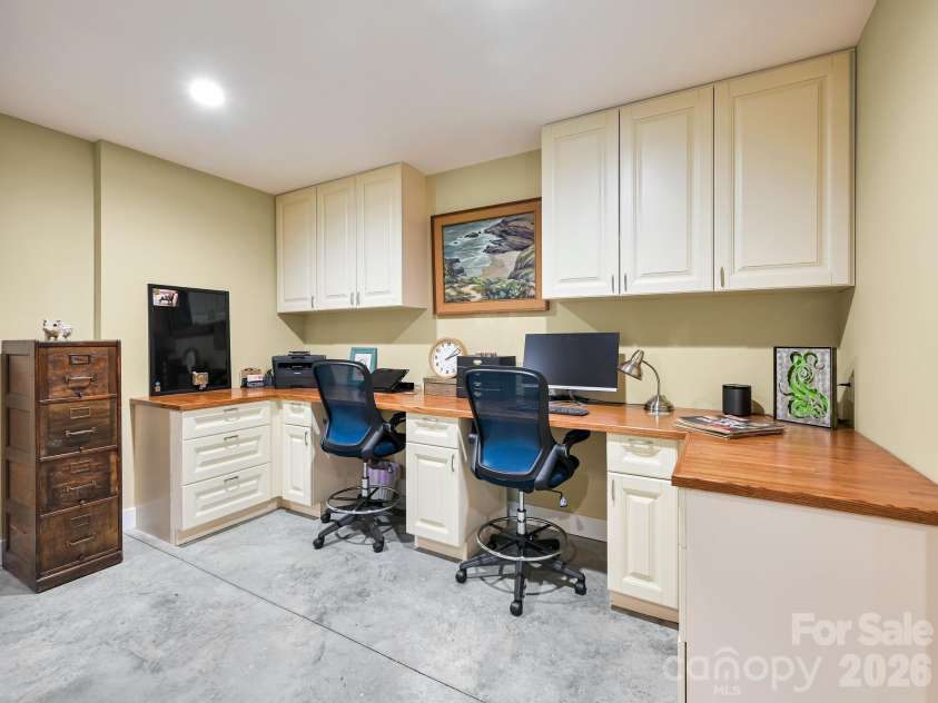 44 Dane Acres Drive, Alexander, NC 28701.  MLS# CAR4368207, YatesRealty ID 22624. Basement office