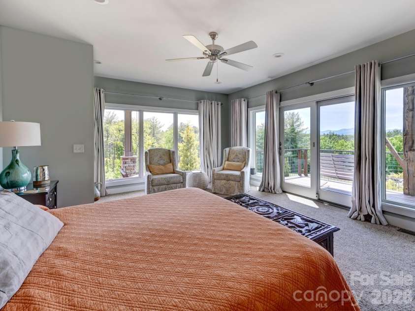 44 Dane Acres Drive, Alexander, NC 28701.  MLS# CAR4368207, YatesRealty ID 22624. Primary bedroom with that beautiful mountain view again!