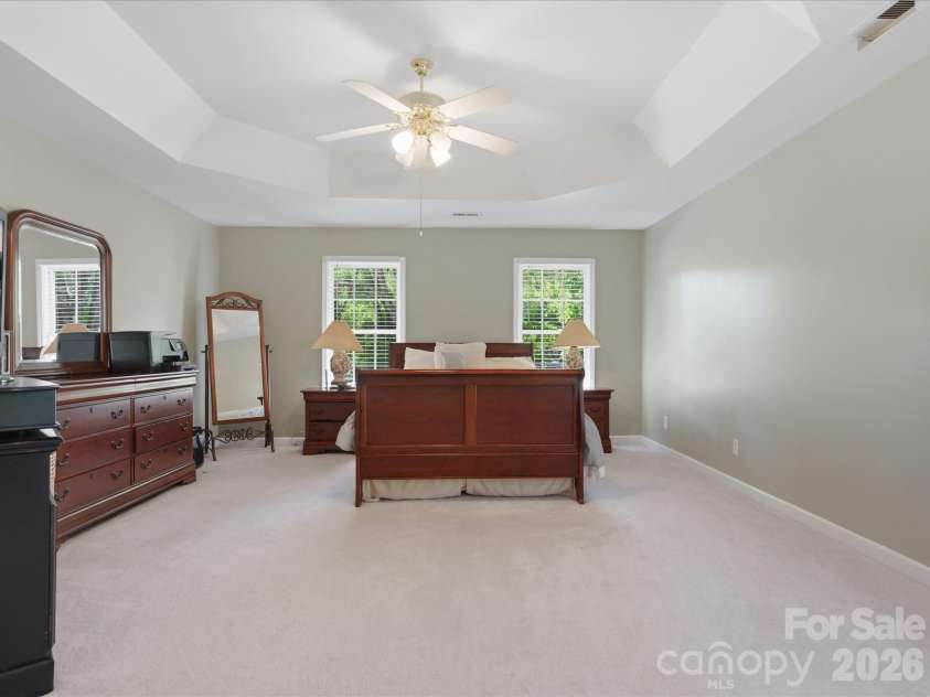1101 Baldwin Lane, Waxhaw, NC 28173.  MLS# CAR4378491, YatesRealty ID 22625. Large Primary Bedroom with Tray Ceiling