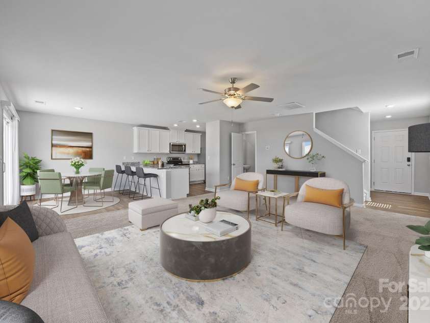 163 Kipling Lane, Kings Mountain, NC 28086.  MLS# CAR4311069, YatesRealty ID 2263. Open concept living (virtually staged)