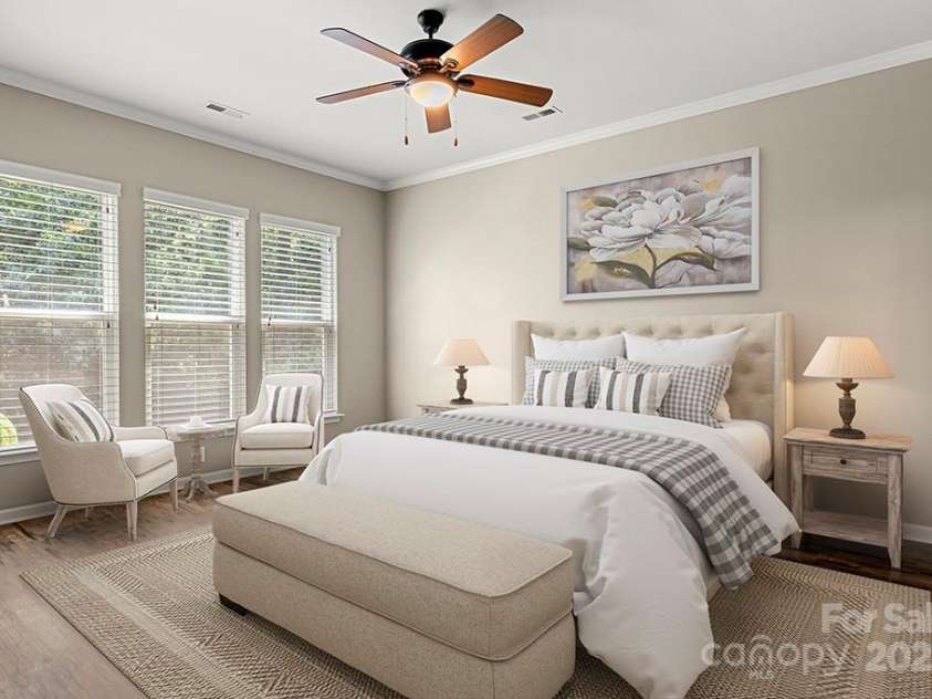 1031 Fants Grove Lane, Indian Land, SC 29707.  MLS# CAR4273759, YatesRealty ID 22661. Virtually staged primary bedroom