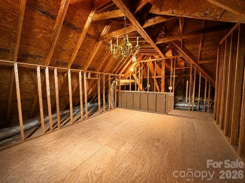 1675 Sanridge Wind Lane, Charlotte, NC 28262.  MLS# CAR4402779, YatesRealty ID 22662. Unfinished Attic