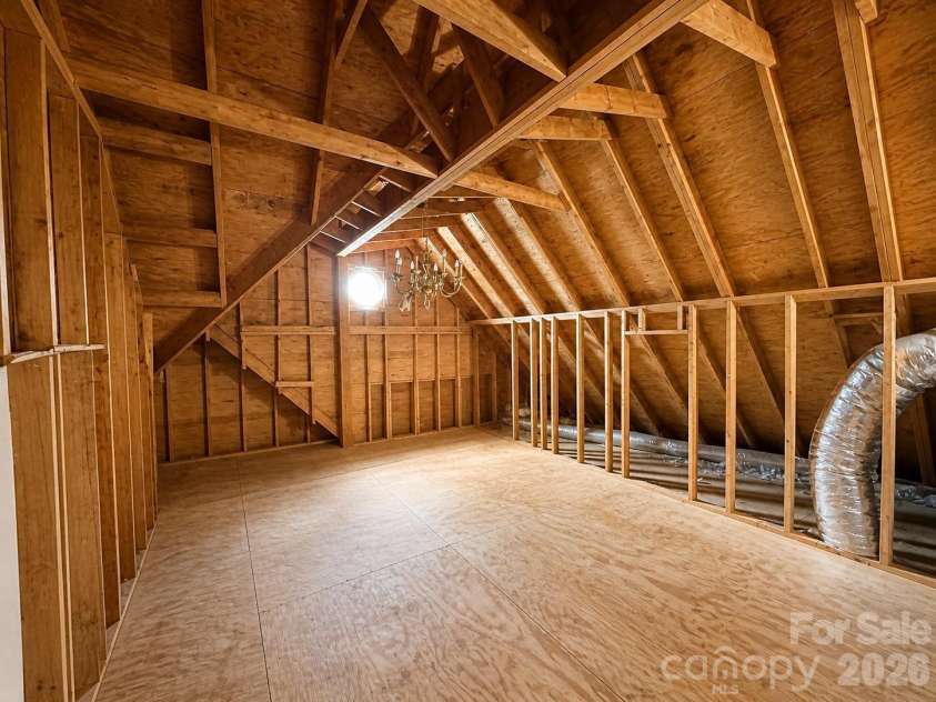 1675 Sanridge Wind Lane, Charlotte, NC 28262.  MLS# CAR4402779, YatesRealty ID 22662. Unfinished Attic