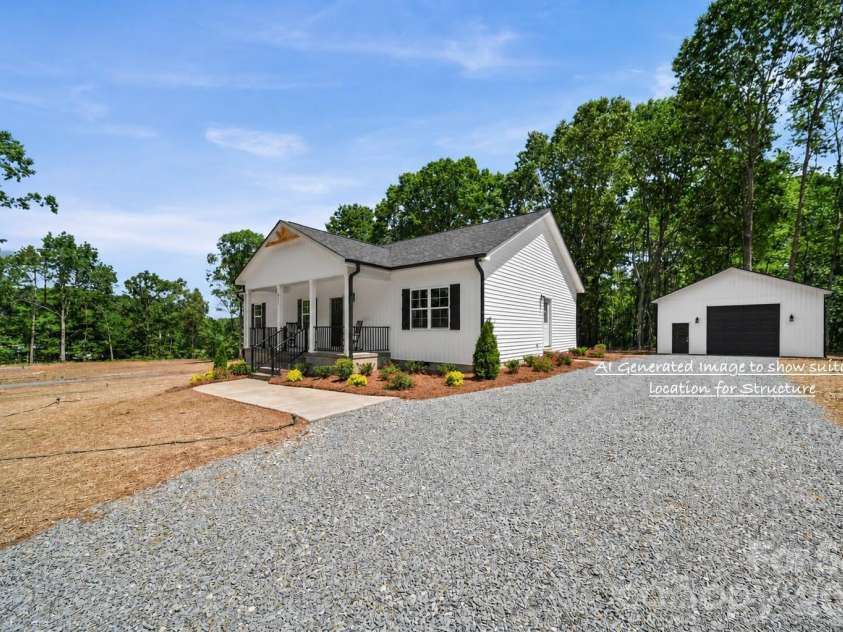 6721 Jesse Rushing Road, Marshville, NC 28103.  MLS# CAR4371429, YatesRealty ID 22668. AI IMage to show potential location for detached structure