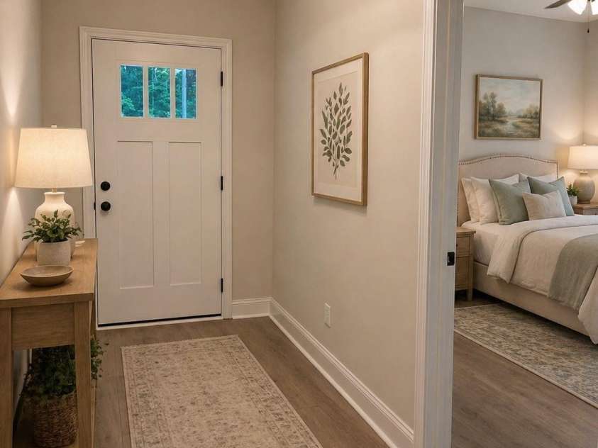 6721 Jesse Rushing Road, Marshville, NC 28103.  MLS# CAR4371429, YatesRealty ID 22668. Staged Foyer