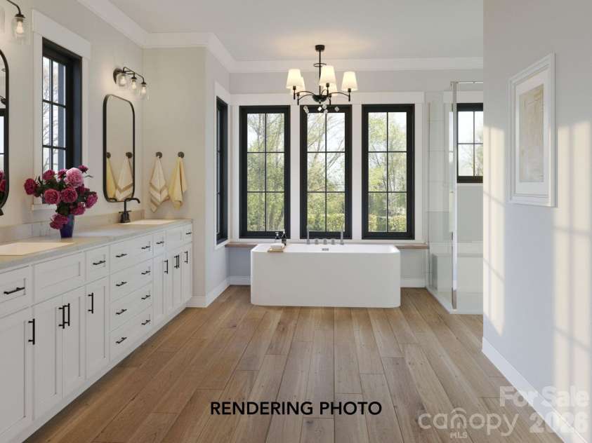5019 Carmel Park Drive, Charlotte, NC 28226.  MLS# CAR4341651, YatesRealty ID 2269. RENDERING PHOTO - Primary Bathroom