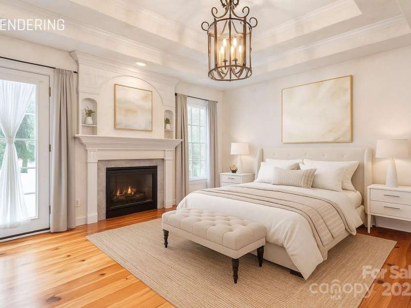 501 River Oaks Lane, Charlotte, NC 28226.  MLS# CAR4192085, YatesRealty ID 22698. A refined visual concept showcasing the potential of the owner’s suite—where luxury meets comfort in a beautifully reimagined space designed for rest, elegance, and everyday indulgence.A refined visual concept showcasi