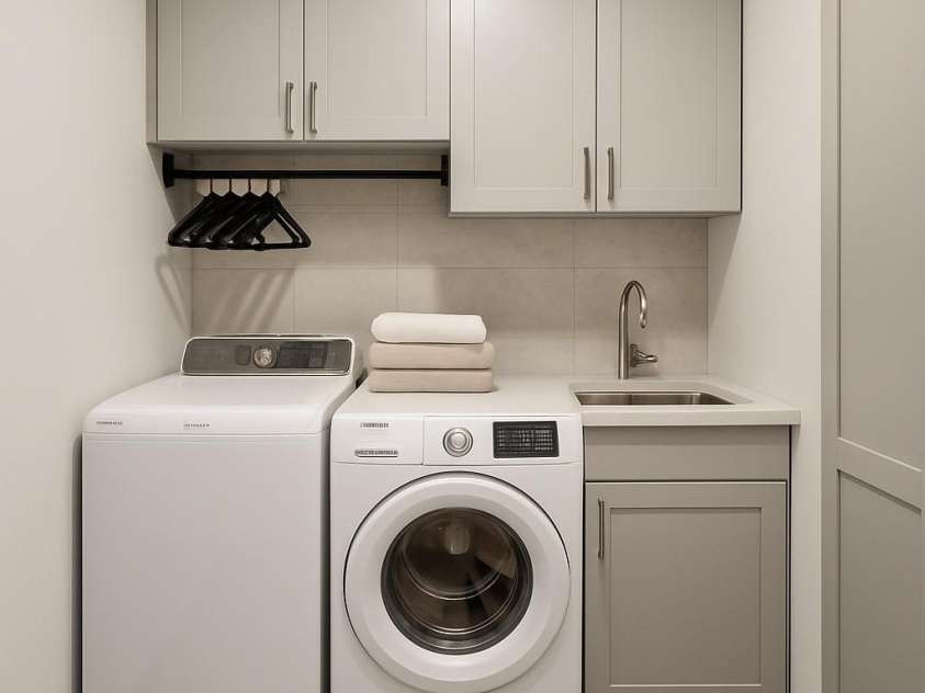 501 River Oaks Lane, Charlotte, NC 28226.  MLS# CAR4192085, YatesRealty ID 22698. Every laundy room needs a sink with this concept design.