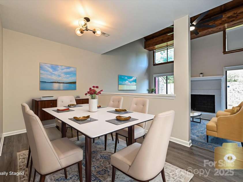 7916 Charter Oak Lane, Charlotte, NC 28226.  MLS# CAR4272766, YatesRealty ID 22722. Dining Area Virtually Staged