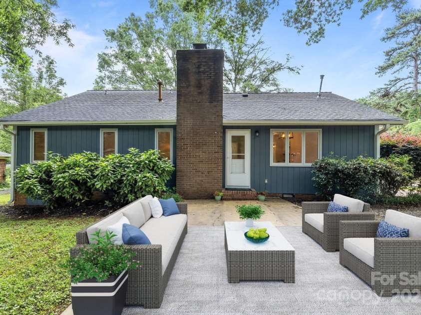 13446 Idlefield Lane, Matthews, NC 28105.  MLS# CAR4260838, YatesRealty ID 22726. Back patio - virtually staged