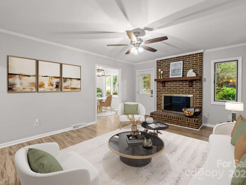 13446 Idlefield Lane, Matthews, NC 28105.  MLS# CAR4260838, YatesRealty ID 22726. Great Room - virtually staged