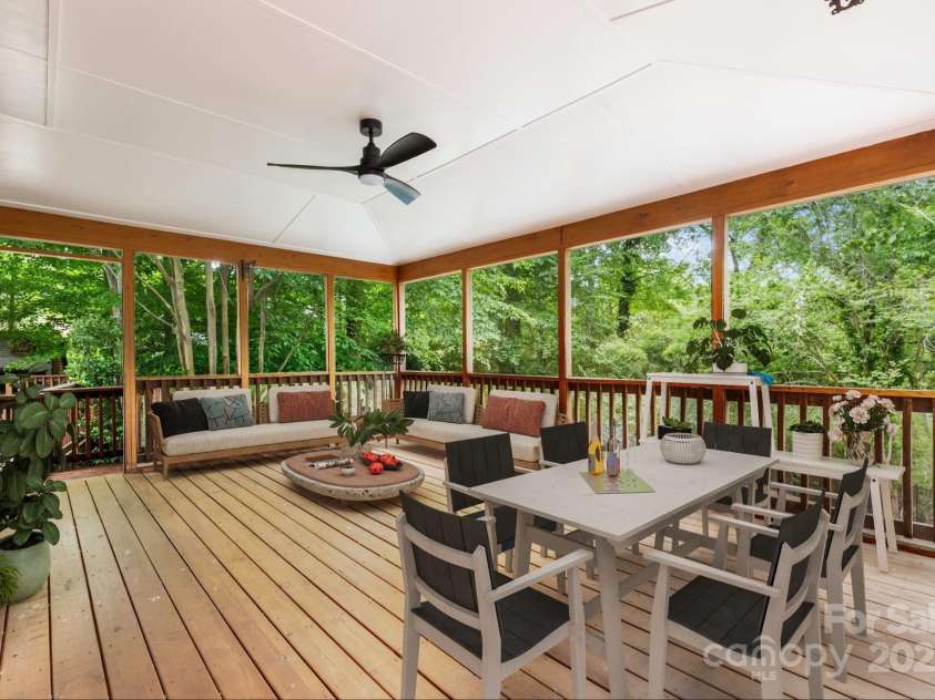 1806 Asbury Hall Court, Charlotte, NC 28209.  MLS# CAR4265884, YatesRealty ID 22727. Screened porch has been virtually staged.