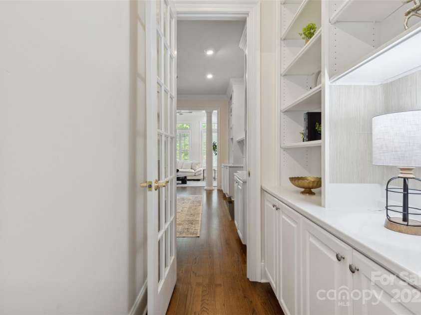 1806 Asbury Hall Court, Charlotte, NC 28209.  MLS# CAR4265884, YatesRealty ID 22727. Small butler's pantry connects the home office to the living room.