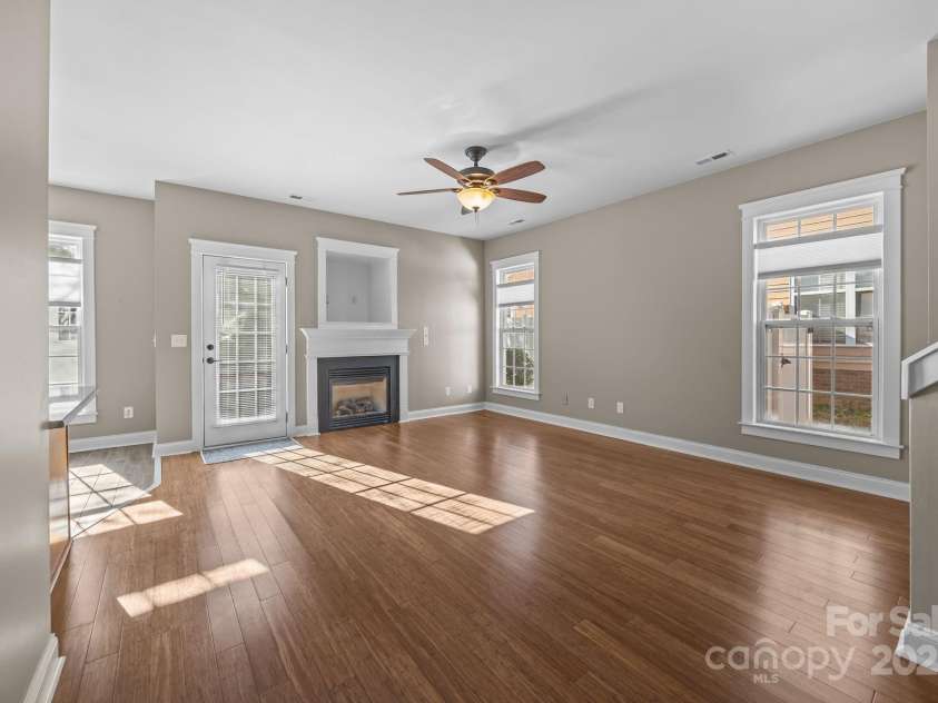 132 Morehouse Avenue, Mooresville, NC 28117.  MLS# CAR4330228, YatesRealty ID 22745. Gas Fireplace in Living Room