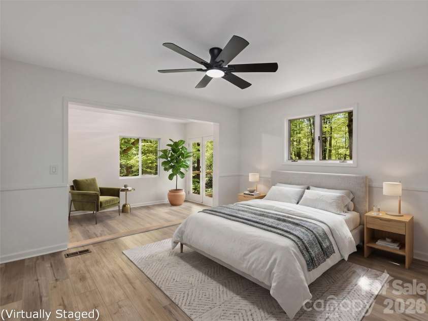 209 Ivy Hill Road, Hendersonville, NC 28792.  MLS# CAR4376204, YatesRealty ID 22760. Primary Bedroom Virtually Staged