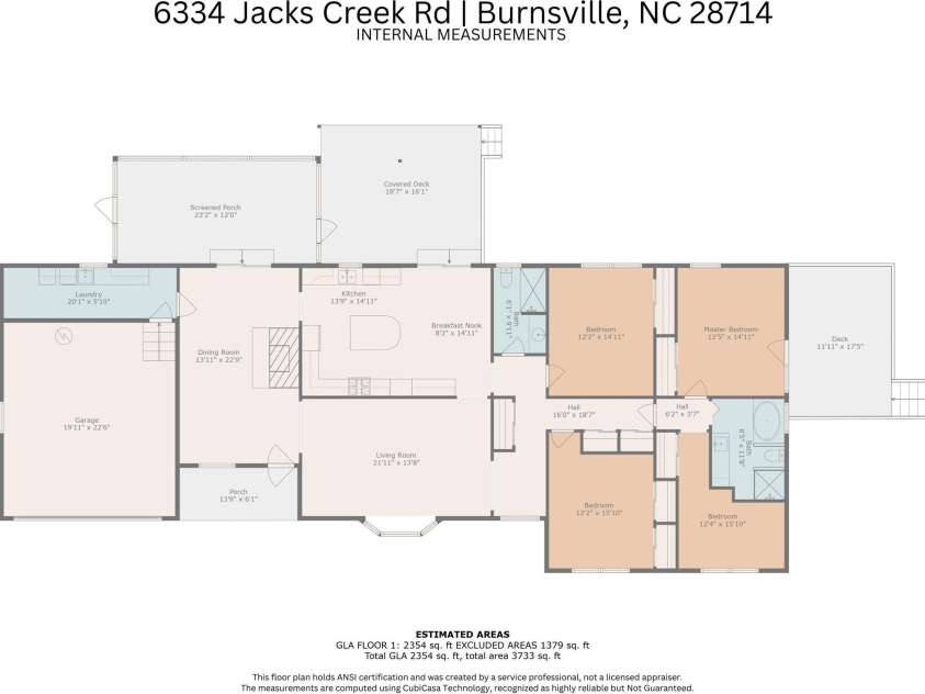 6334 Jacks Creek Road, Burnsville, NC 28714.  MLS# CAR4259403, YatesRealty ID 22798. Main home floor plan.
