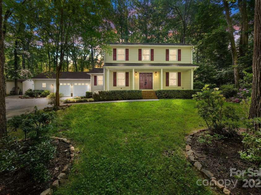 201 Scalybark Trail, Concord, NC 28027.  MLS# CAR4257946, YatesRealty ID 22820. Exterior Twilight