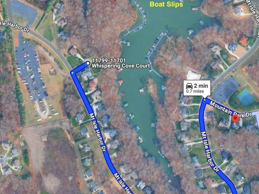 1720 Mountain Park Drive, Charlotte, NC 28214.  MLS# CAR4265620, YatesRealty ID 22843. Boat slip map
