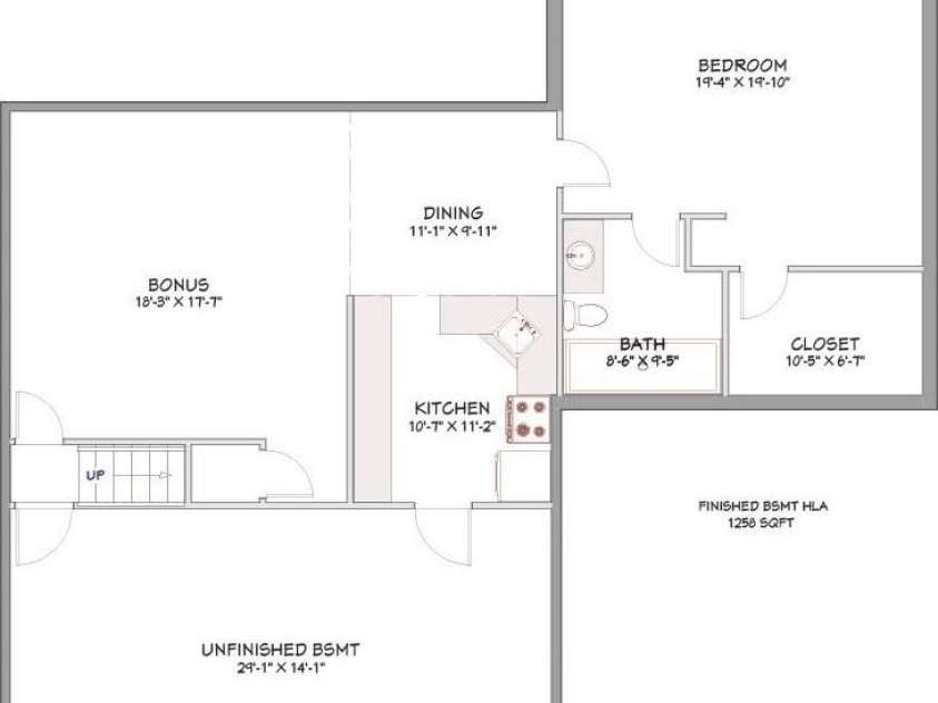 10719 Waycross Drive, Huntersville, NC 28078.  MLS# CAR4358918, YatesRealty ID 22863. Basement Layout