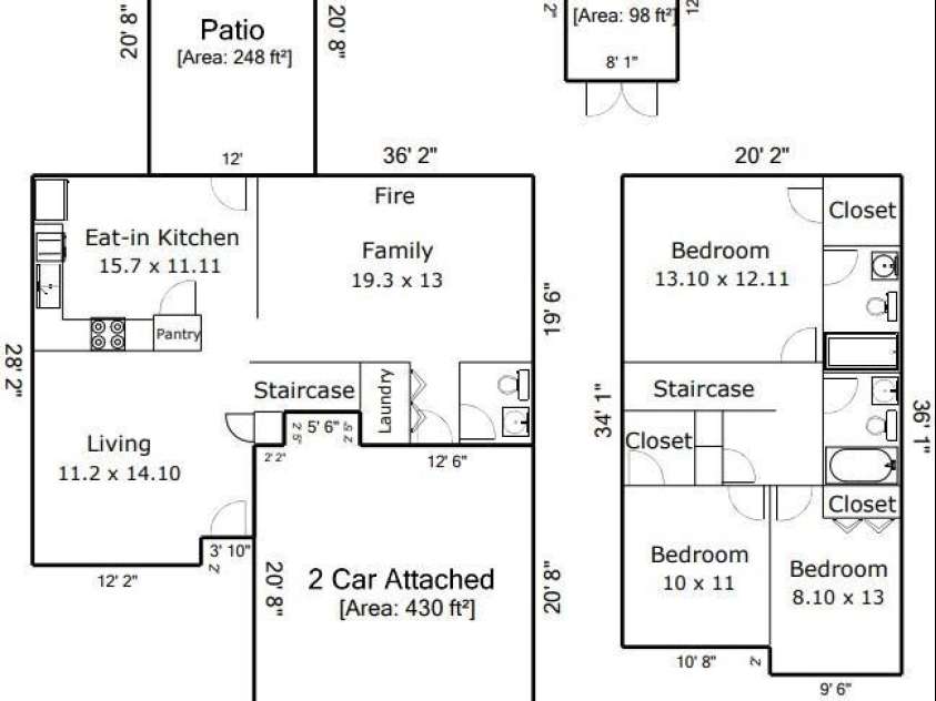 1007 Great Falls Drive, Monroe, NC 28110.  MLS# CAR4382454, YatesRealty ID 22866. Floorplan