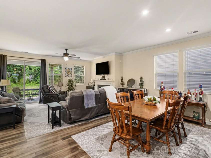 1405 Calder Drive, Indian Trail, NC 28079.  MLS# CAR4401073, YatesRealty ID 22917. Dining area into living room