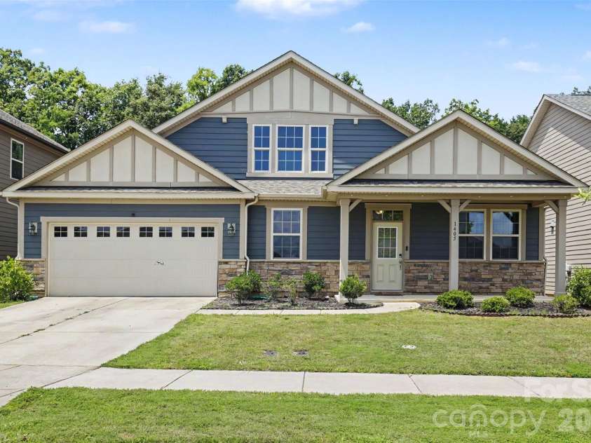 1405 Calder Drive, Indian Trail, NC 28079.  MLS# CAR4401073, YatesRealty ID 22917. Front Exterior