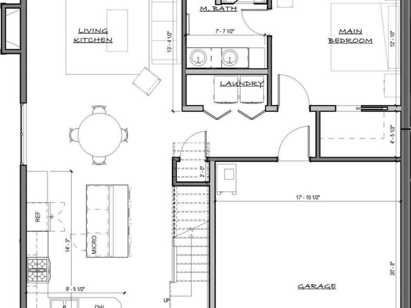 514 Sunset Villas Lane, Asheville, NC 28804.  MLS# CAR4376458, YatesRealty ID 22929. Main level floor plan