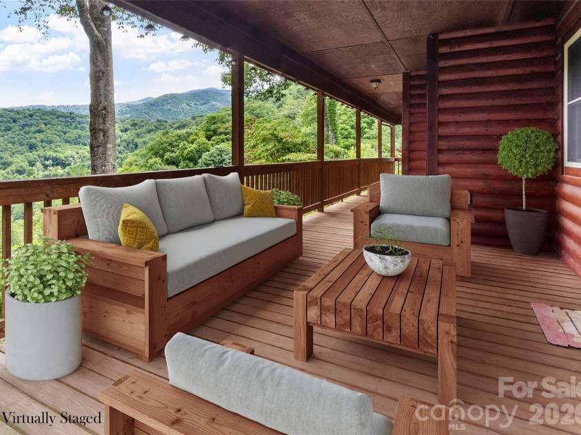 346 Appaloosa Trail, Burnsville, NC 28714.  MLS# CAR4312103, YatesRealty ID 2293. Virtually staged porch