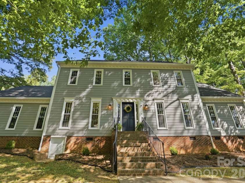 11103 Idlewild Road, Matthews, NC 28105.  MLS# CAR4367524, YatesRealty ID 22958. Front of house
