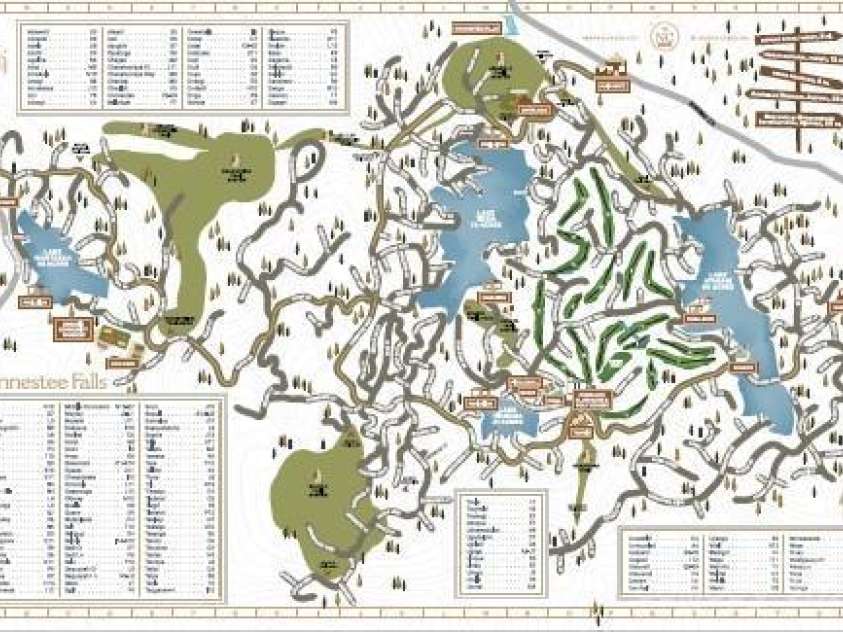 259 Dvdegi Court, Brevard, NC 28712.  MLS# CAR4248889, YatesRealty ID 22965. Map of the community showcasing the 4 lakes