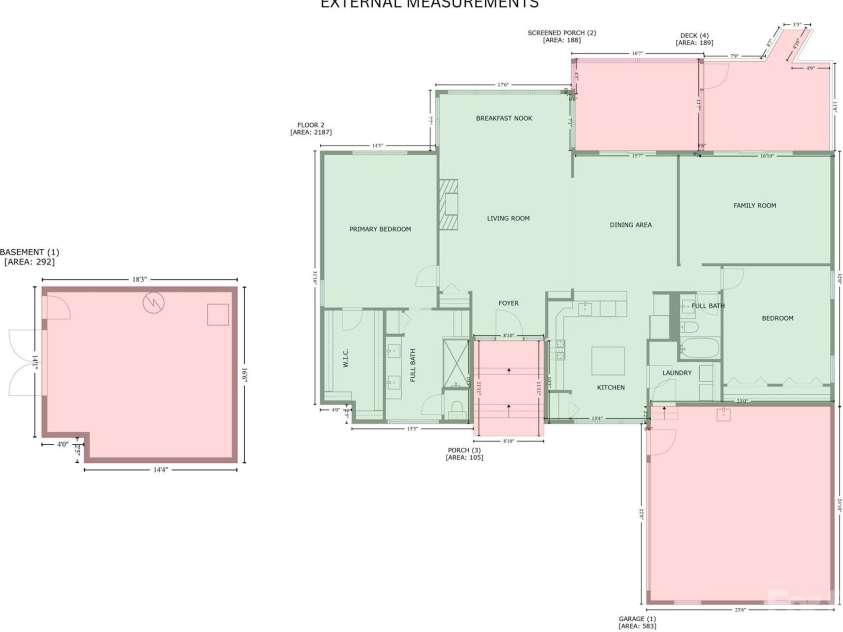 118 Broadmoor Drive, Flat Rock, NC 28731.  MLS# CAR4275218, YatesRealty ID 22968. Exterior floor plan.