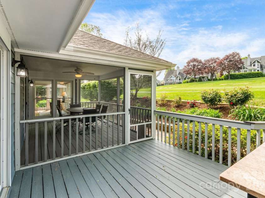 118 Broadmoor Drive, Flat Rock, NC 28731.  MLS# CAR4275218, YatesRealty ID 22968. There is plenty of room to entertain or relax in the sun on the uncovered deck.