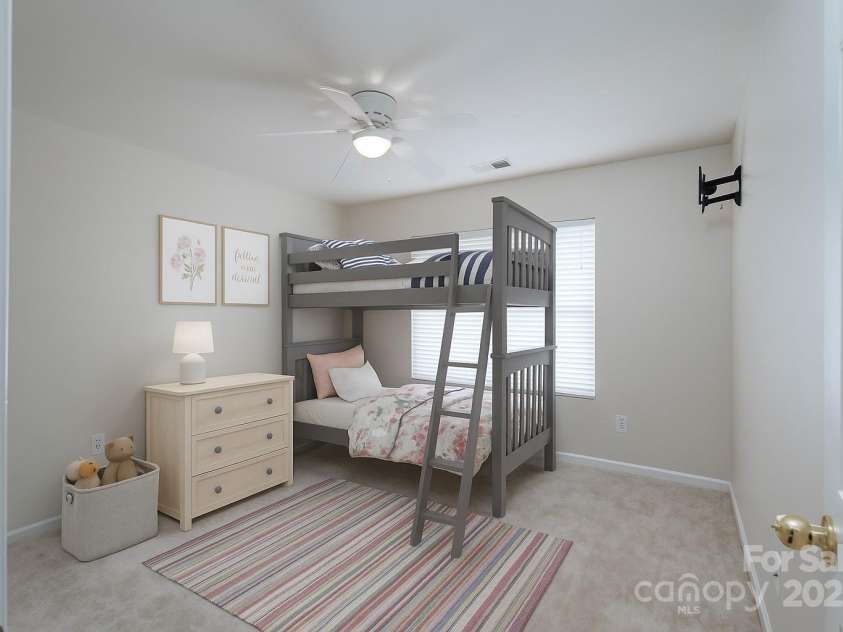 1144 Spicewood Pines Road, Fort Mill, SC 29708.  MLS# CAR4246167, YatesRealty ID 22970. Guest bedroom 3 upstairs virtually staged