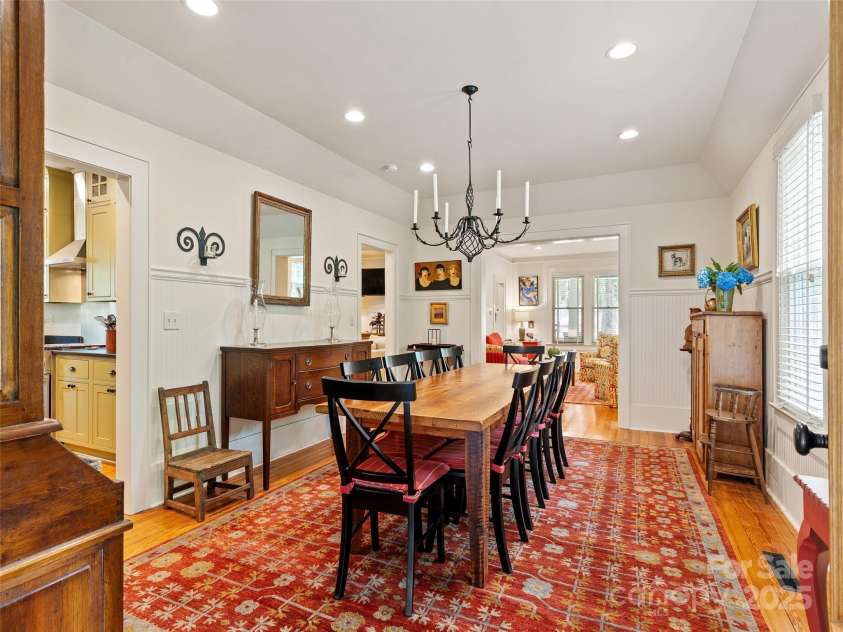 18 Hill Street, Saluda, NC 28773.  MLS# CAR4271722, YatesRealty ID 22979. The dining room adjoins the kitchen and the living room.