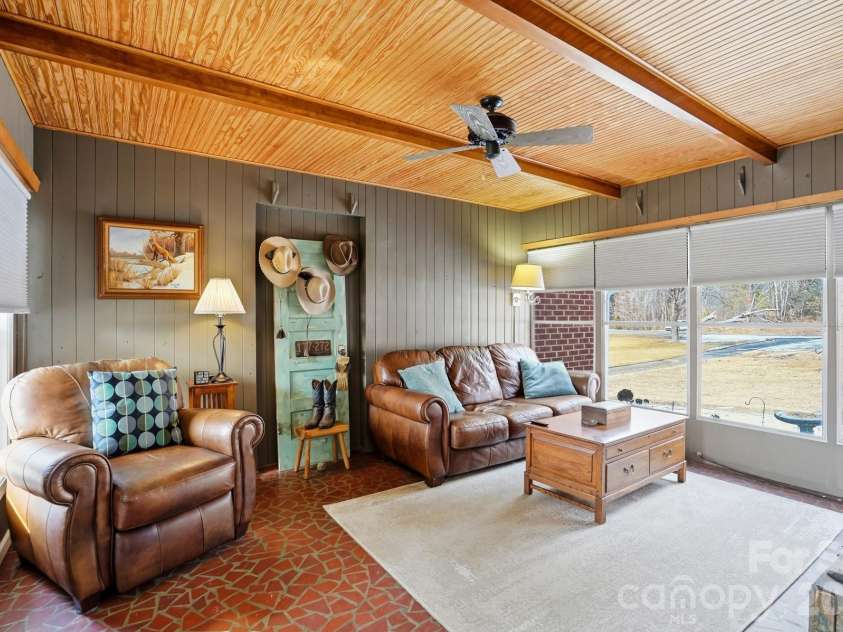 7511 Old Mocksville Road, Salisbury, NC 28144.  MLS# CAR4342046, YatesRealty ID 2300. Sunroom den with dreamy ceiling