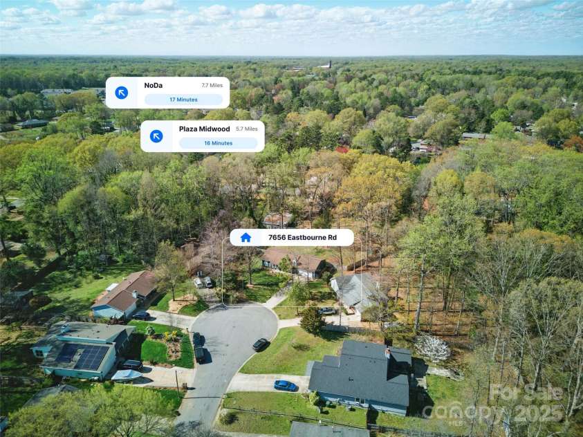 7656 Eastbourne Road, Charlotte, NC 28227.  MLS# CAR4238426, YatesRealty ID 23000. Distance to NoDa & Plaza