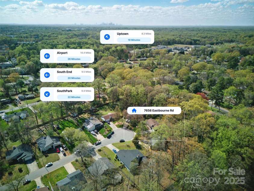 7656 Eastbourne Road, Charlotte, NC 28227.  MLS# CAR4238426, YatesRealty ID 23000. Very Close to Everything!