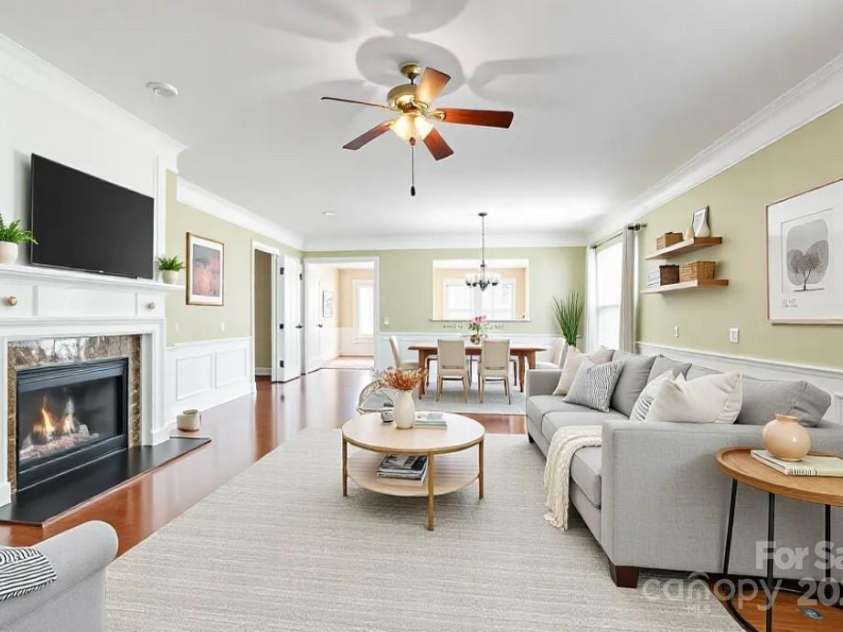 2221 Hartwell Lane, Fort Mill, SC 29707.  MLS# CAR4203000, YatesRealty ID 23005. Virtually Staged Family Room