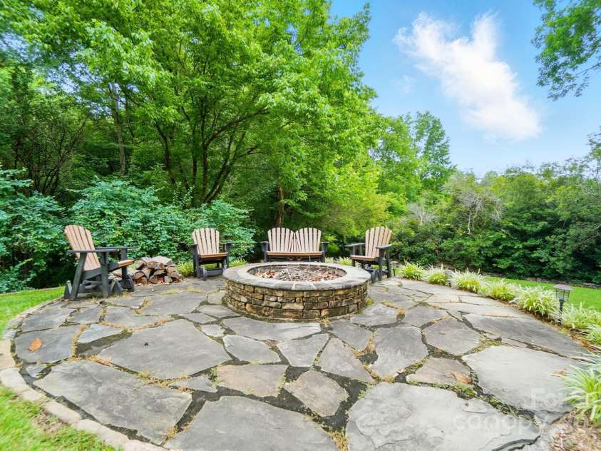 1042 Heather Glen Drive, Matthews, NC 28104.  MLS# CAR4270190, YatesRealty ID 23020. Firepit