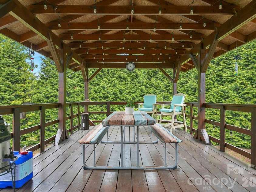 111 Wild Hog Creek Road, Rosman, NC 28772.  MLS# CAR4380401, YatesRealty ID 23035. Covered back Porch