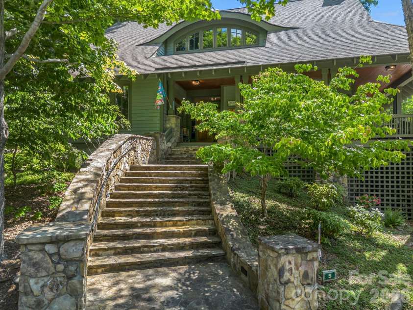 5 Longfellow Drive, Black Mountain, NC 28711.  MLS# CAR4380813, YatesRealty ID 23051. Front Stairs