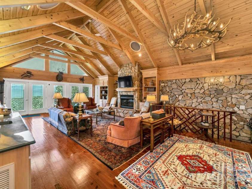 499 Unvdatlvi Court, Brevard, NC 28712.  MLS# CAR4234754, YatesRealty ID 2308. Great Room with a View
